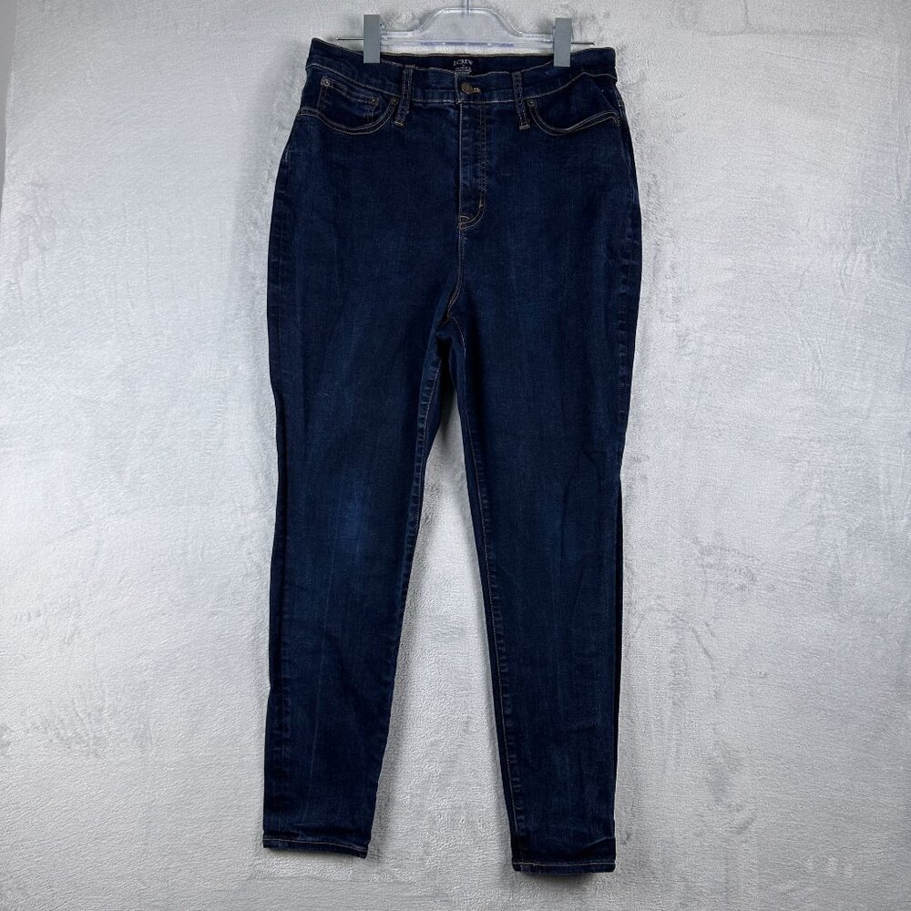 J. Crew Curvy Skinny Jeans High Rise Medium Wash Stretch Women's Blue Size 32